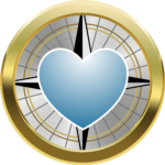 CareGiving Navigator compass and heart logo mark